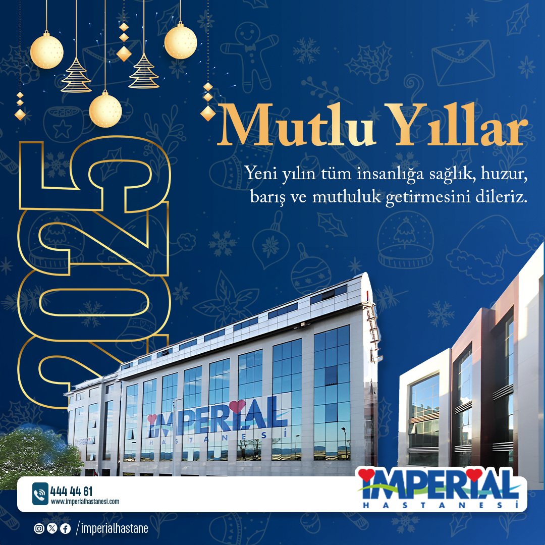 🎉 Mutlu Yıllar! 🎉
Imperial Hastanesi olarak, yeni yılın tüm insanlığa sağlık, huzur, barış ve mutluluk getirmesini dileriz. 💙
.
.
.
#YeniYıl #Sağlık #ImperialHastanesi #MutluYıllar