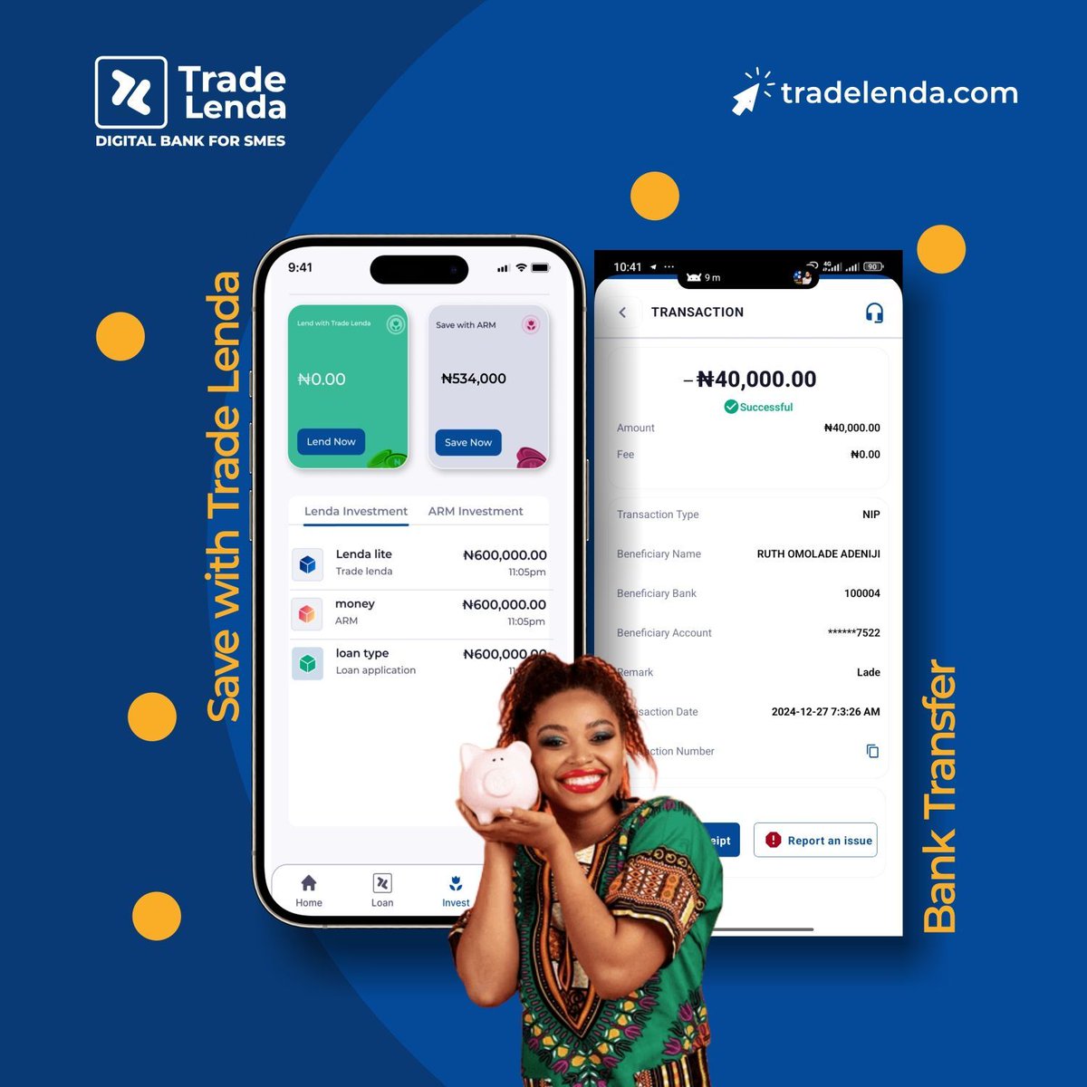 TradeLenda's tweet image. You can do so much more than apply for loans. 

Airtime top-ups, data subscriptions, bank transfers, and savings – all at your fingertips!

Download the Trade Lenda App now to enjoy these features.— 

#AppFeatures #TradeLendaApp #BusinessSupport #December #HappyNewYear