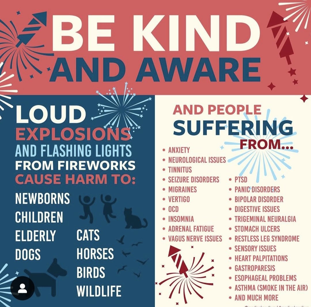 Heropawsuk's tweet photo. The celebrations aren't for everyone 
Safeguard each other and all the confused souls out there. Please consider your neighbours and animals when using fireworks. 

Fireworks can be overwhelming for people with sensory impairment such as those with neurological differences such as autism. 

Animals can also find fireworks, particularly distressing. 

They may look spectacular, but please remember that fireworks can be dangerous and are #NotFunForEveryone. 
This time of year can bring about heightened anxiety and fear for vulnerable members of society, as well as our pets and wildlife.

ℹ️  Did you know, it's illegal to:
🎆 Set off fireworks before 6 pm after 11 pm (1 pm on #newyear)
🎆 Set off or throw fireworks in the street/other public places
🎆 Sell fireworks to under-18s

🎆  The illegal use or sale of fireworks can result in 6️⃣ months’ imprisonment or a £5K fine.

The safest way to enjoy #BonfireNight is to attend a registered, organised display.

Please be mindful