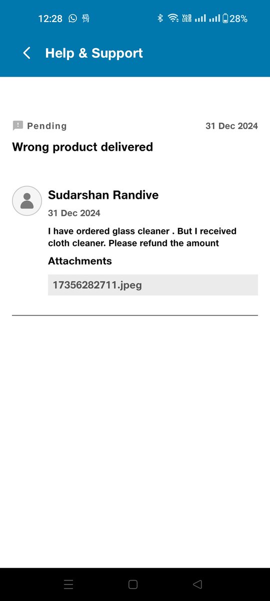 ssrandive's tweet photo. @JioMart_Support received wrong order . Please refund the amount. https://t.co/AWcNJvkWyf