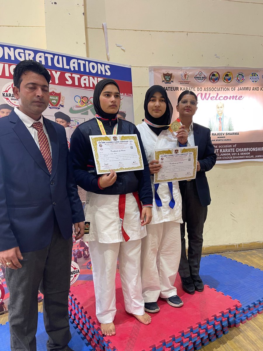 kmrfrontpage's tweet photo. Fiza Farooq From Ali’s Sports Academy Ajas Won Gold Medal And Zameer Ahmad Bhat From Ajas Won Bronze Medal In An Ongoing J&amp;K Ut Karate Championship And Qualified For National Karate Championship Which Is Going To Be Held At Dehradun In The Month Of April. https://t.co/mCu2quDHuJ