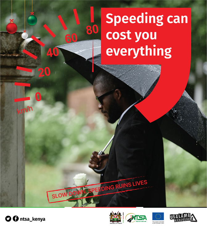ntsa_kenya's tweet photo. Speeding is one of the most dangerous behaviors on the road, and its impact is devastating #SlowDown #SpeedingRuinsLives #UsalamaBarabarani @EUinKenya https://t.co/2DYEm2U25I