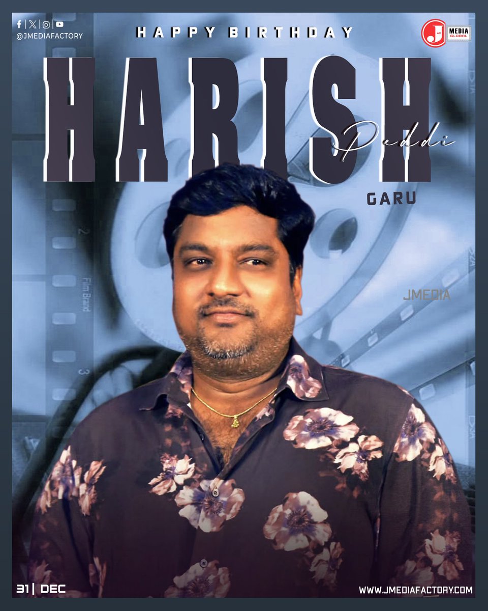 JMedia_Factory's tweet photo. Here's wishing the passionate producer @harish_peddi a very happy birthday!💫💥 May you have a fantastic year ahead.🎉
Team -@JMedia_Factory
#jmediafactory
#HBDHarishPeddi
#producer
#Majili #TuckJagadish
#Ugram #BhagavanthKesari
#KrishnarjunaYudham
#GaaliSampath Indian Film Producer