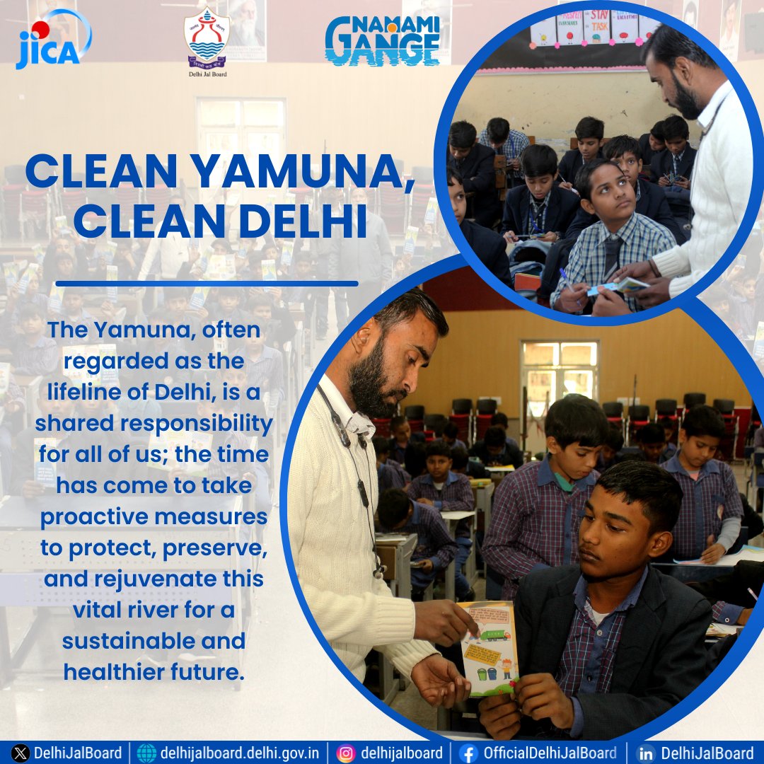 DelhiJalBoard's tweet image. !!Clean Yamuna, Healthy Delhi!!
The Yamuna, often regarded as the lifeline of Delhi, is a shared responsibility for all of us!
.
.
.
#DjbOnMissionMode #DJB4U #YamunaActionPlan_3 #SaveYamuna #SwachYamunaSwasthDelhi #CleanYamuna