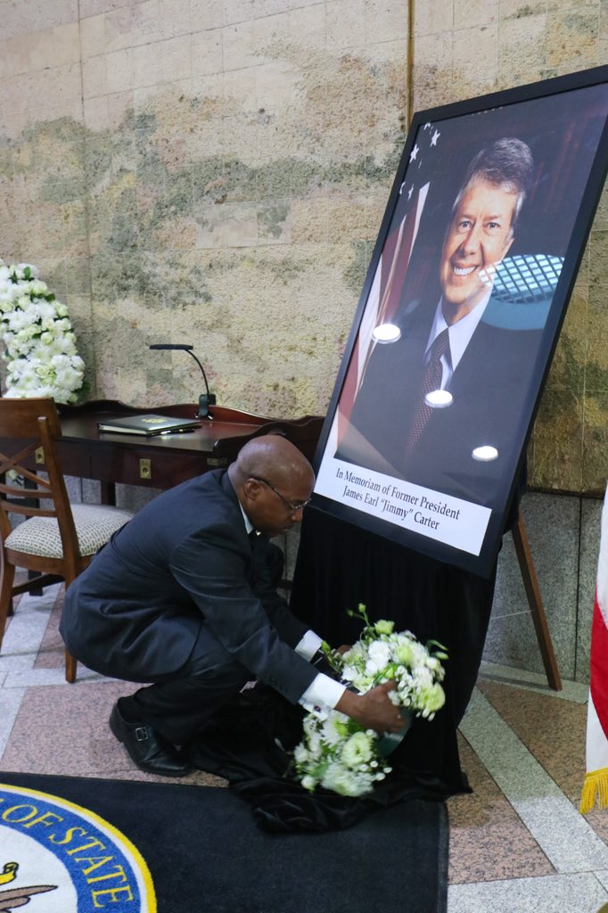 Ambassador Reuben E. Brigety honors the legacy of President Jimmy Carter, a beacon of humanitarianism and diplomacy. We are reminded of President Carter’s unwavering commitment to peace and service that continues to inspire generations.     

#JimmyCarter #USwithSA