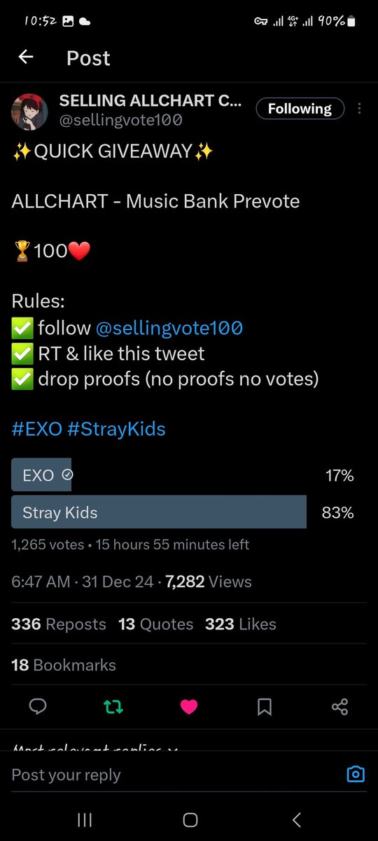 exollover1485's tweet photo. @sellingvote100 Done for #EXO https://t.co/HZ9tYXgr4n