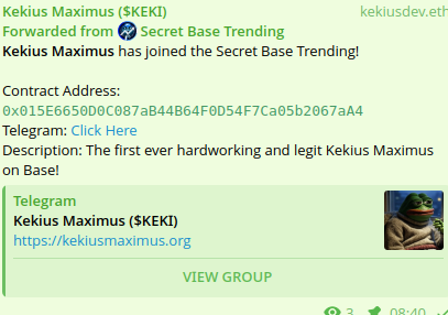 Kekius Maximus ($KEKI) | Base tweet media
