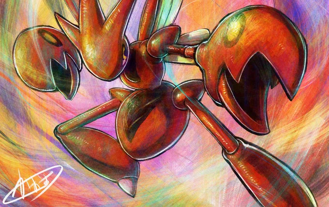 描き納めはハッサムで一年一瞬でしたね今年一年も絵の反応、感想諸々ありがとうございました来年も何卒よろしくお願いします 