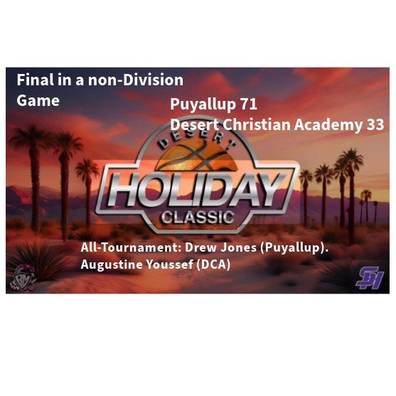 Desert Holiday Classic (@deserthc) on Twitter photo Other games at the Desert Holiday Classic!
<a href="/RMHInvitational/">Desert Holiday Classic</a> <a href="/puyalluphsviks/">PHS Viks Athletics</a> <a href="/SanDimasHS/">San Dimas High</a> <a href="/PSHSAD/">PSHS AD</a> <a href="/pvvt/">PaloVerdeValleyTimes</a> <a href="/James_Escarcega/">James Escarcega 📈🏈🏀⚾️🥎 🤼🤽🏽♂️🏊🏼♀️🏌🏻⚽️</a> <a href="/MAlvarez02/">Manny Alvarez</a> <a href="/BeachCityHoops/">Beach City Hoops 🌴🏀☀️</a> Other games at the Desert Holiday Classic!
<a href="/RMHInvitational/">Desert Holiday Classic</a> <a href="/puyalluphsviks/">PHS Viks Athletics</a> <a href="/SanDimasHS/">San Dimas High</a> <a href="/PSHSAD/">PSHS AD</a> <a href="/pvvt/">PaloVerdeValleyTimes</a> <a href="/James_Escarcega/">James Escarcega 📈🏈🏀⚾️🥎 🤼🤽🏽♂️🏊🏼♀️🏌🏻⚽️</a> <a href="/MAlvarez02/">Manny Alvarez</a> <a href="/BeachCityHoops/">Beach City Hoops 🌴🏀☀️</a>