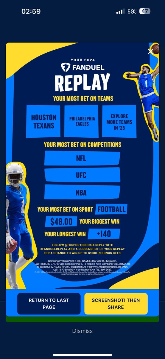 ND76529355's tweet photo. #FanDuelReplay I don’t play as much as I wanted to this year due to moving…blessed for winning on some parlays…let’s see  if it’s in the cards for next year 🙏🏽 2025 https://t.co/H7W707eVCI