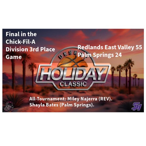 Other games at the Desert Holiday Classic!

<a href="/RMHInvitational/">Desert Holiday Classic</a> <a href="/revhsathletics/">Redlands East Valley Athletics</a> <a href="/Cantwellhoops/">Cantwell Basketball</a> <a href="/LBHSBreakers/">Laguna Beach HS</a> <a href="/SteveFryer/">Steve Fryer</a> <a href="/James_Escarcega/">James Escarcega 📈🏈🏀⚾️🥎 🤼🤽🏽‍♂️🏊🏼‍♀️🏌🏻⚽️</a> <a href="/MAlvarez02/">Manny Alvarez</a> <a href="/toddmalecki/">Icemen🏀/Recruiter/Desert Valley/Rising ⭐Stars</a> <a href="/BeachCityHoops/">Beach City Hoops 🌴🏀☀️</a>