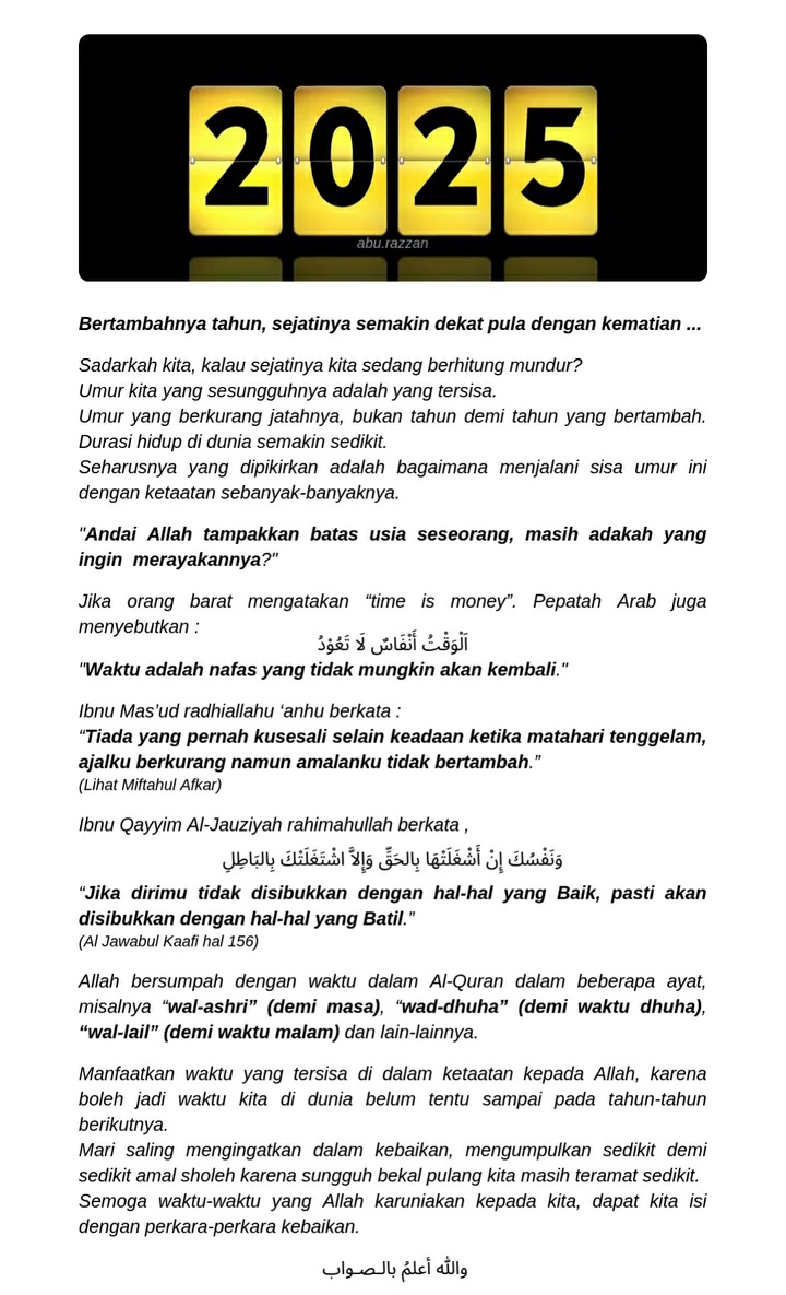 𝘽𝙚𝙧𝙩𝙖𝙢𝙗𝙖𝙝𝙣𝙮𝙖 𝙩𝙖𝙝𝙪𝙣, 𝙨𝙚𝙟𝙖𝙩𝙞𝙣𝙮𝙖 𝙨𝙚𝙢𝙖𝙠𝙞𝙣 𝙙𝙚𝙠𝙖𝙩 𝙥𝙪𝙡𝙖 𝙙𝙚𝙣𝙜𝙖𝙣 𝙠𝙚𝙢𝙖𝙩𝙞𝙖𝙣 ..

 "𝙒𝙖𝙠𝙩𝙪 𝙖𝙙𝙖𝙡𝙖𝙝 𝙣𝙖𝙛𝙖𝙨 𝙮𝙖𝙣𝙜 𝙩𝙞𝙙𝙖𝙠 𝙢𝙪𝙣𝙜𝙠𝙞𝙣 𝙖𝙠𝙖𝙣 𝙠𝙚𝙢𝙗𝙖𝙡𝙞."