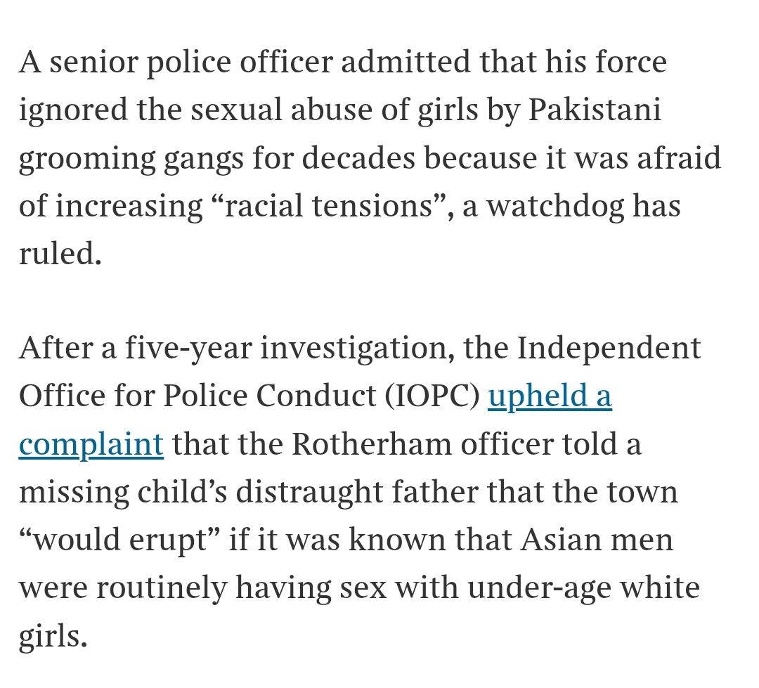 SAshworthHayes's tweet image. It's worth remembering that when cases came to the attention of the authorities, they leapt into action. They buried them in case investigating inflamed 'racial tensions'. 

Maintaining the lie that everything was fine was more important than children's safety.