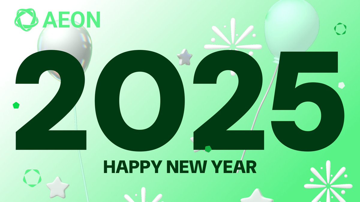 🎉#HappyNewYear2025 from AEON!

💪#AEON will continue pioneering payment abstraction and simplifying globle #crypto payment in new year.🌐

Thank you for being part of our journey toward driving crypto mass adoption. Let’s build the future of #Web3 payments together!🚀#PayFi