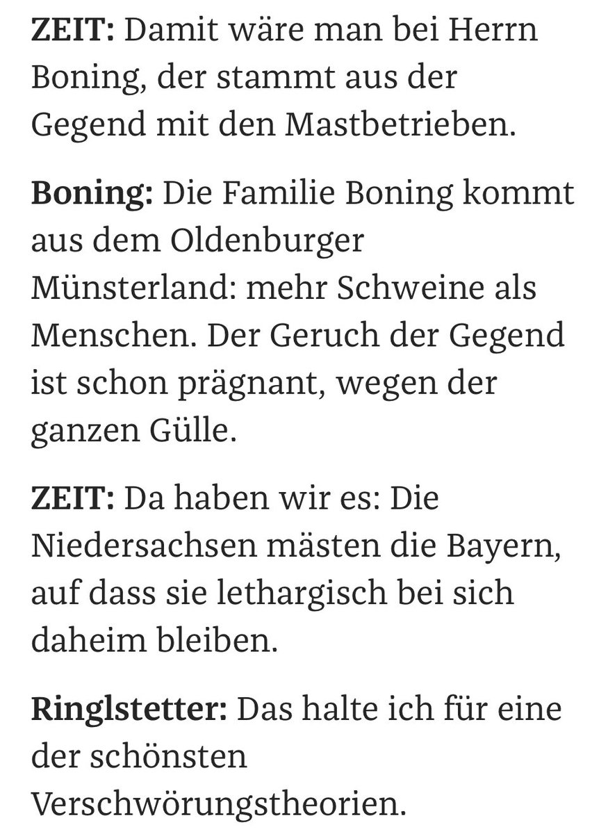 Stefan Schirmer (@st_schirmer) on Twitter photo Ein Silvesterknaller: In der neuen <a href="/DIEZEIT/">DIE ZEIT</a> sprechen die Comedians Wigald Boning und Hannes Ringlstetter darüber, warum #Bayern in der Spitzenpolitik so wenig zu melden haben und #Niedersachsen so überraschend viel - und dann geht’s um #Söder und Fleisch (von <a href="/maxhaegler/">Max Hägler</a> & mir) Ein Silvesterknaller: In der neuen <a href="/DIEZEIT/">DIE ZEIT</a> sprechen die Comedians Wigald Boning und Hannes Ringlstetter darüber, warum #Bayern in der Spitzenpolitik so wenig zu melden haben und #Niedersachsen so überraschend viel - und dann geht’s um #Söder und Fleisch (von <a href="/maxhaegler/">Max Hägler</a> & mir)