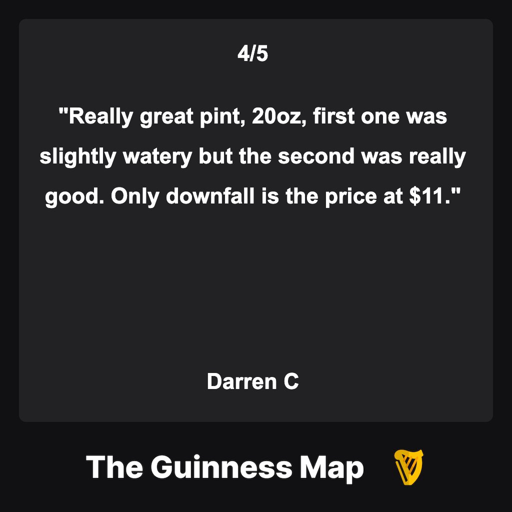 theguinnessmap's tweet photo. Maybe the most expensive pint in NYC? #guinness #guinnessdraught #guinnessbeer #nyc #unitedstates https://t.co/015uWpdJ9C