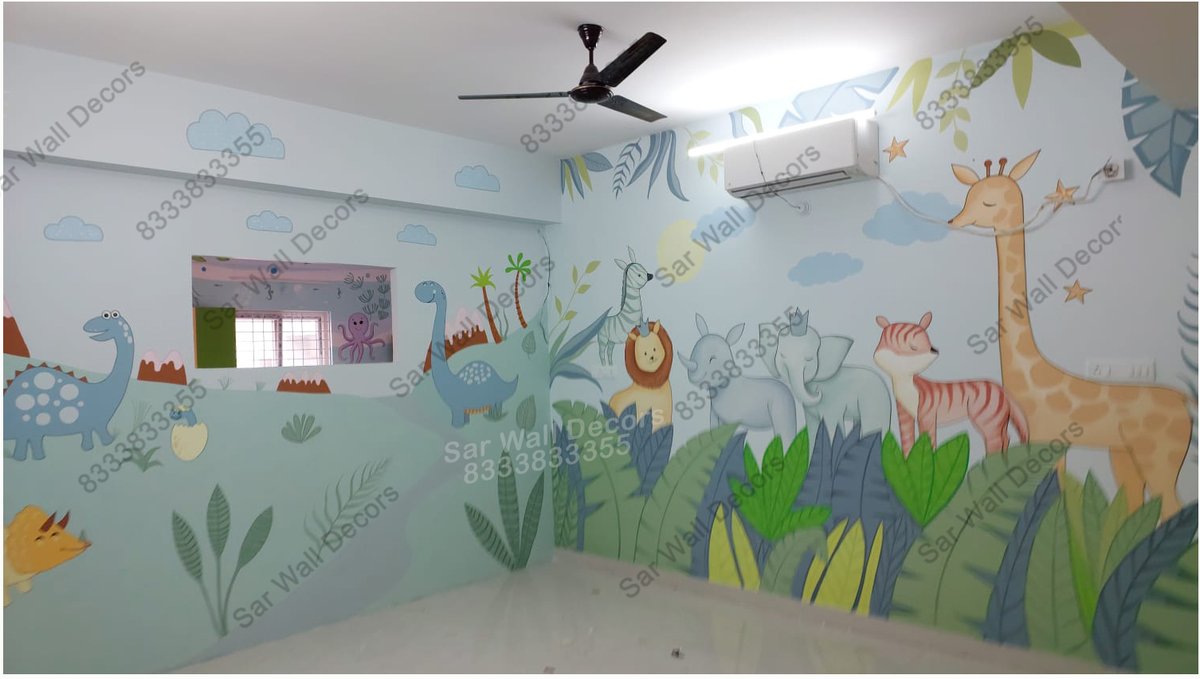 sarwalldecors's tweet photo. Child Therapy Center Wall Painting in HIGH SKY CHILD DEVELOPMENT CENTER at Kondapur
#childtherapy #wallpainting #JungleTheme
#childtherapycenter #childcarecenter #speechtherapy
#childernsclinic #PediatricCare #therapy #highsky
#ChildDevelopmentCenter #kondapur https://t.co/klYnsMp9KH
