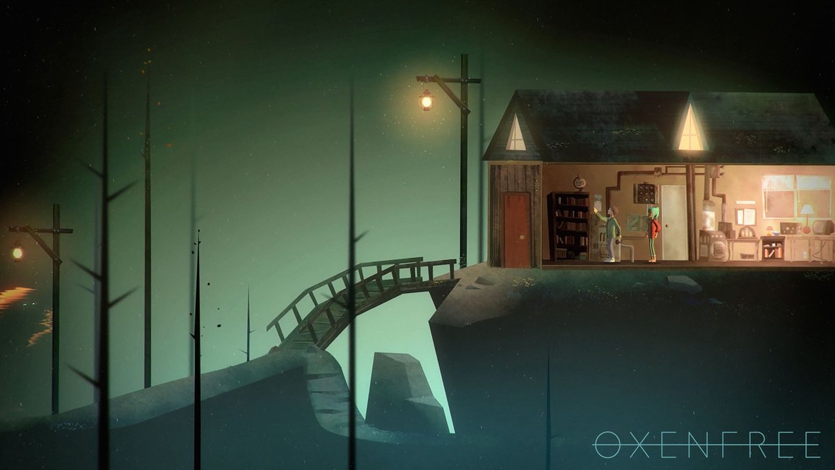 hushfadeh's tweet image. Playing Oxenfree is like being part of a ghost story. How did the game’s atmosphere affect you?