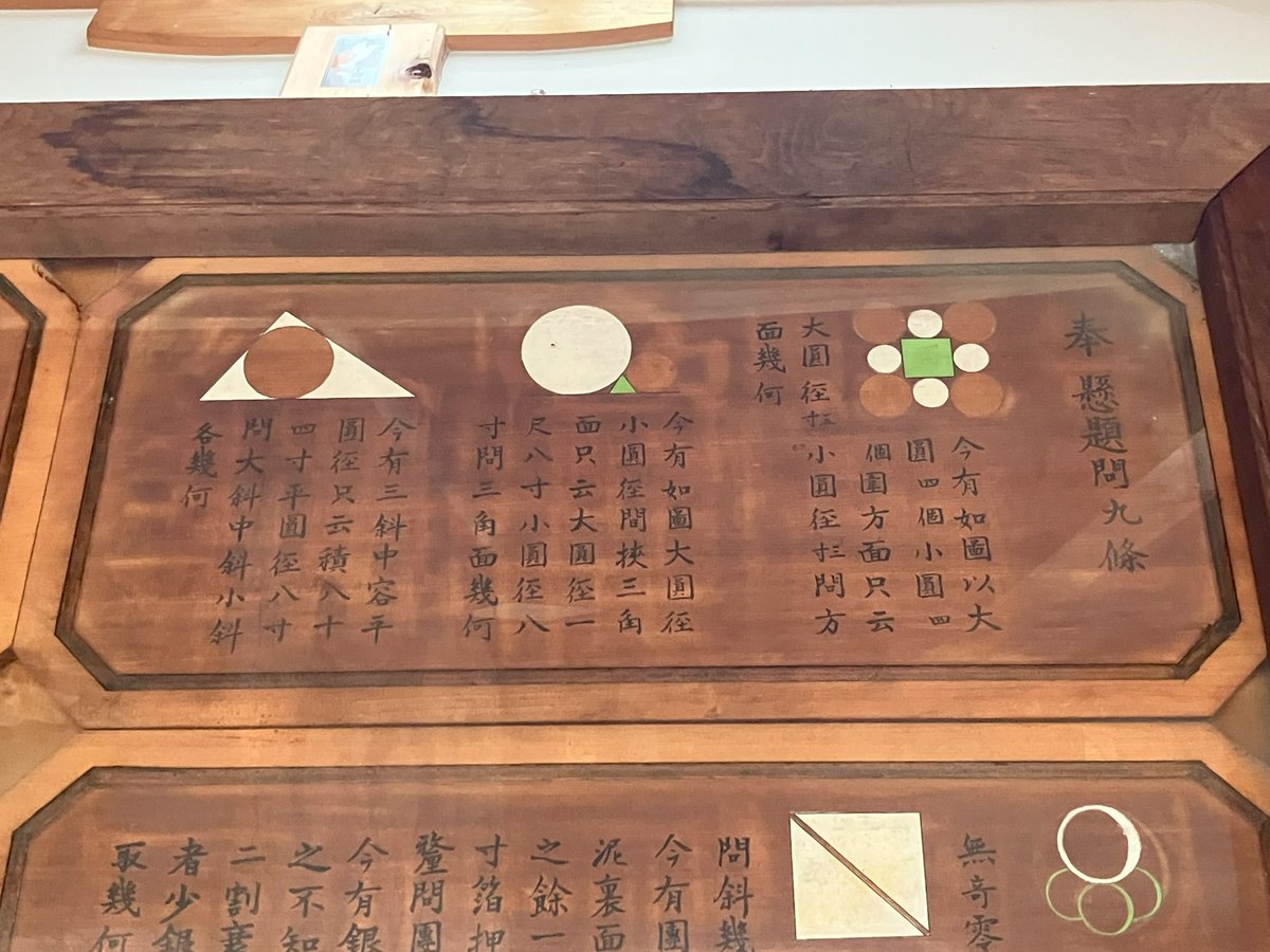 長岡天満宮 No.14 算額 算額とは、日本独自の数学、和算の問題を額に