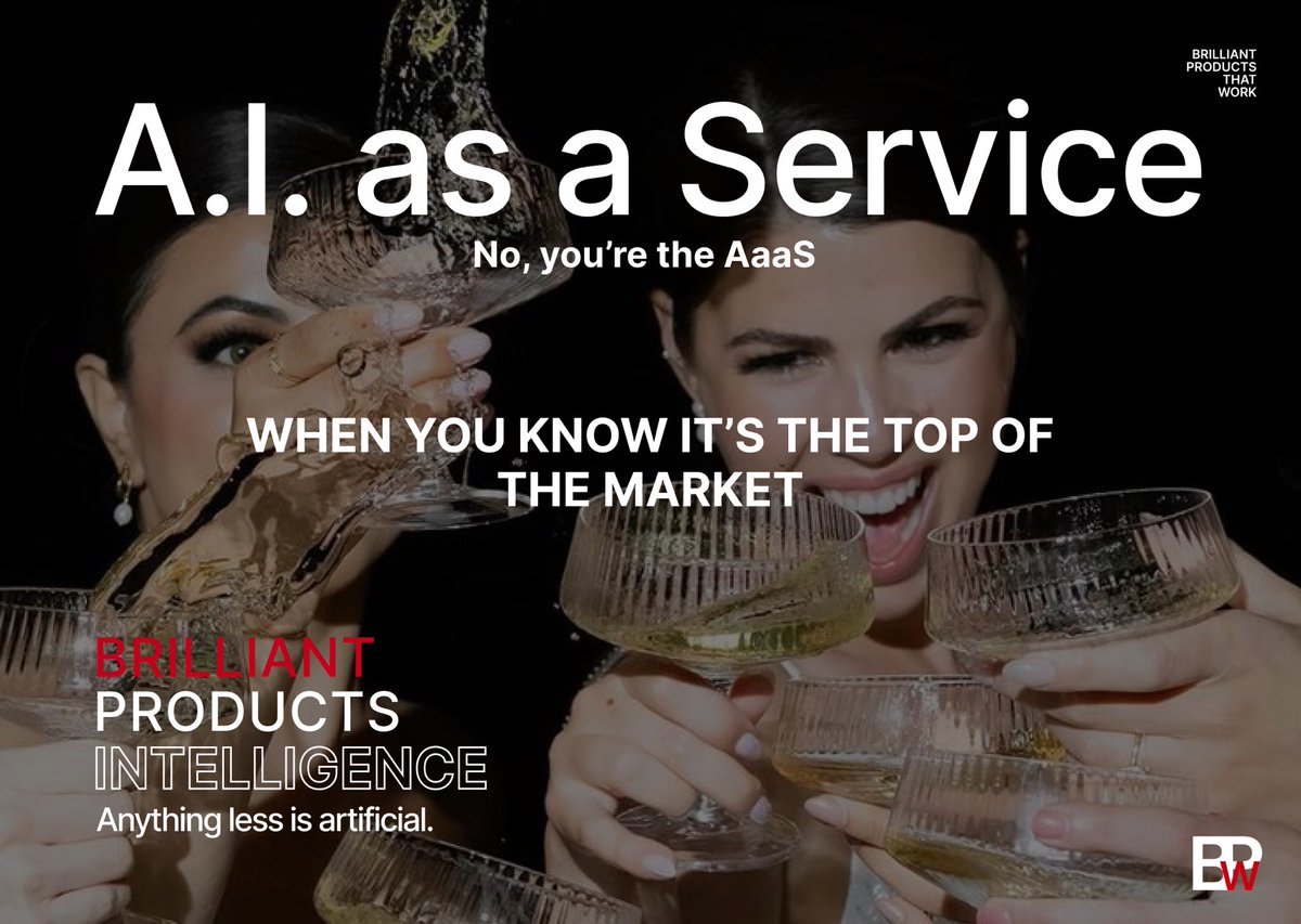 surfacewave's tweet photo. When you know it's the top of the market. 
Welcome to A.I. as a Service. 
No, you are the AAAS.

#AIforidiots #AI #innovation #startups #Run! #VCs https://t.co/thI26QKZ2b