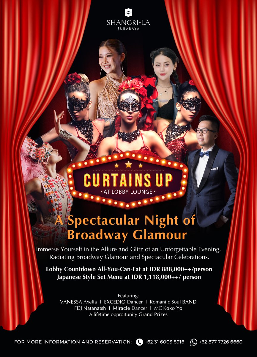 Hosting NYE Celebration
A Spectacular Night of Broadway Glamour
Presented by <a href="/shangrilasub/">Shangri-La Surabaya</a> 
This evening
.
.
#MC #Host #cozycrazyMC #newyeareve #newyear #2025 #kokoYo