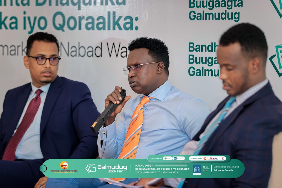 GlmudugBookFair's tweet photo. Panel 1: The Role of Social Culture and the Education System in Reading, Writing, Peace, and Social Development.
#GBF24 #Akhris #Qoraal #Horumar #NabadWaarta https://t.co/FTj0eRGlKu