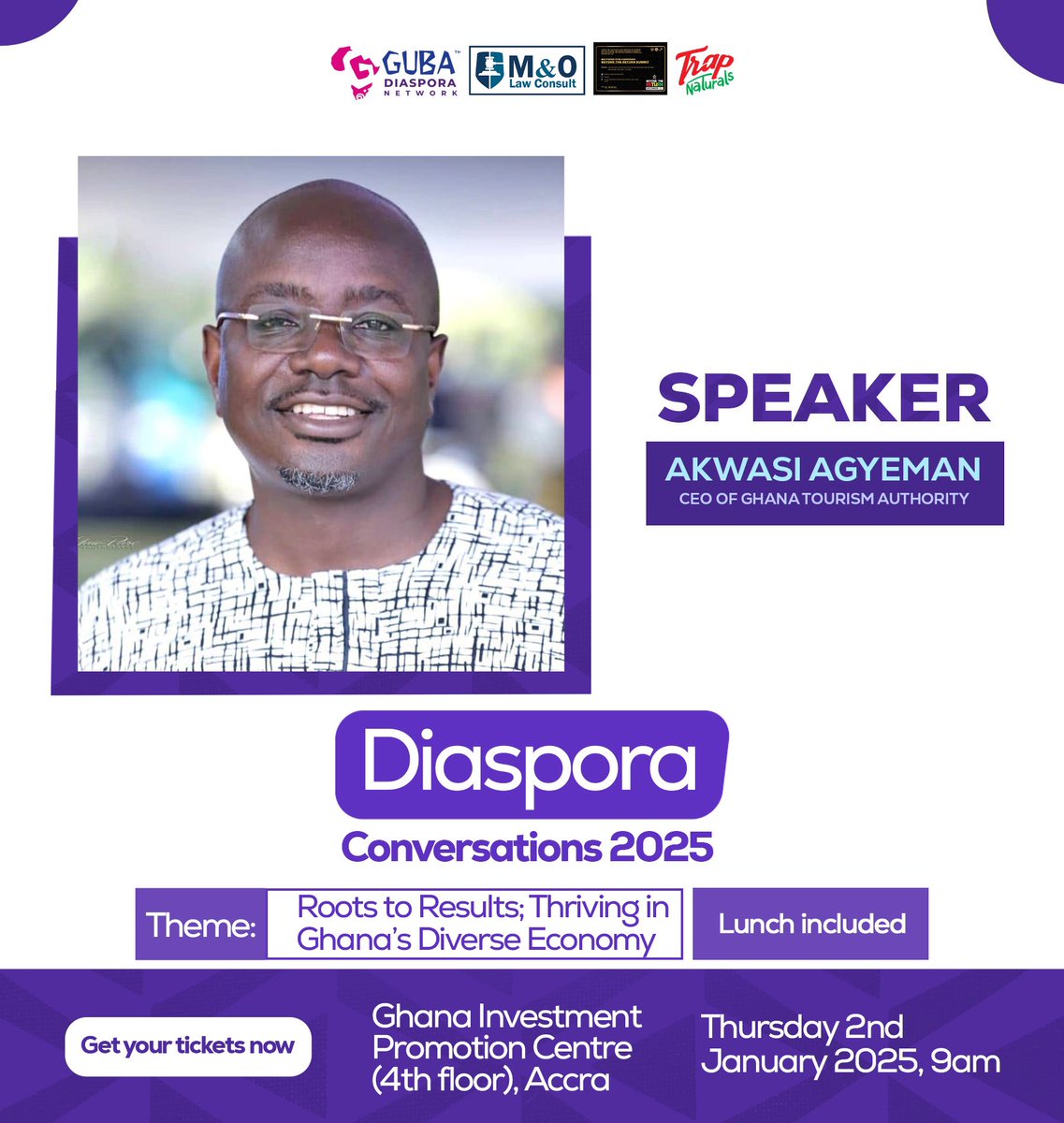 Diaspora Conversations 2025! ✨ Happening on 02/01/25 @ GIPC! Explore opportunities in Ghana's booming economy. Get insider tips &amp; discover investment opportunities. 📷 📷#DiasporaConversations2025 #DecemberInGH