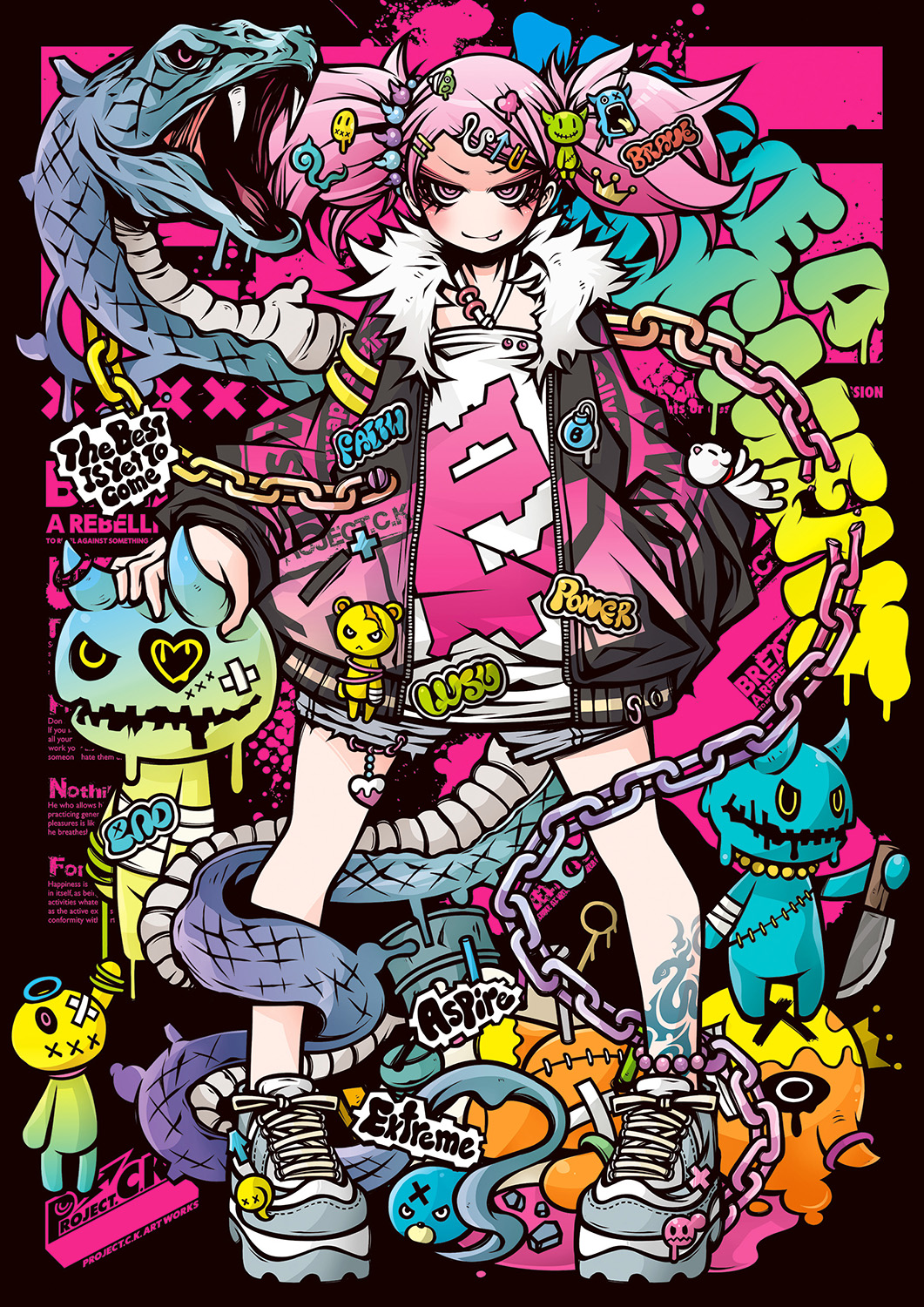 オリジナル 創作　手描きイラスト 【ハネツキ様】 紫月るな | ₍ᐞ•༝•ᐞ₎◞💗 #コンセプトアート #twitter