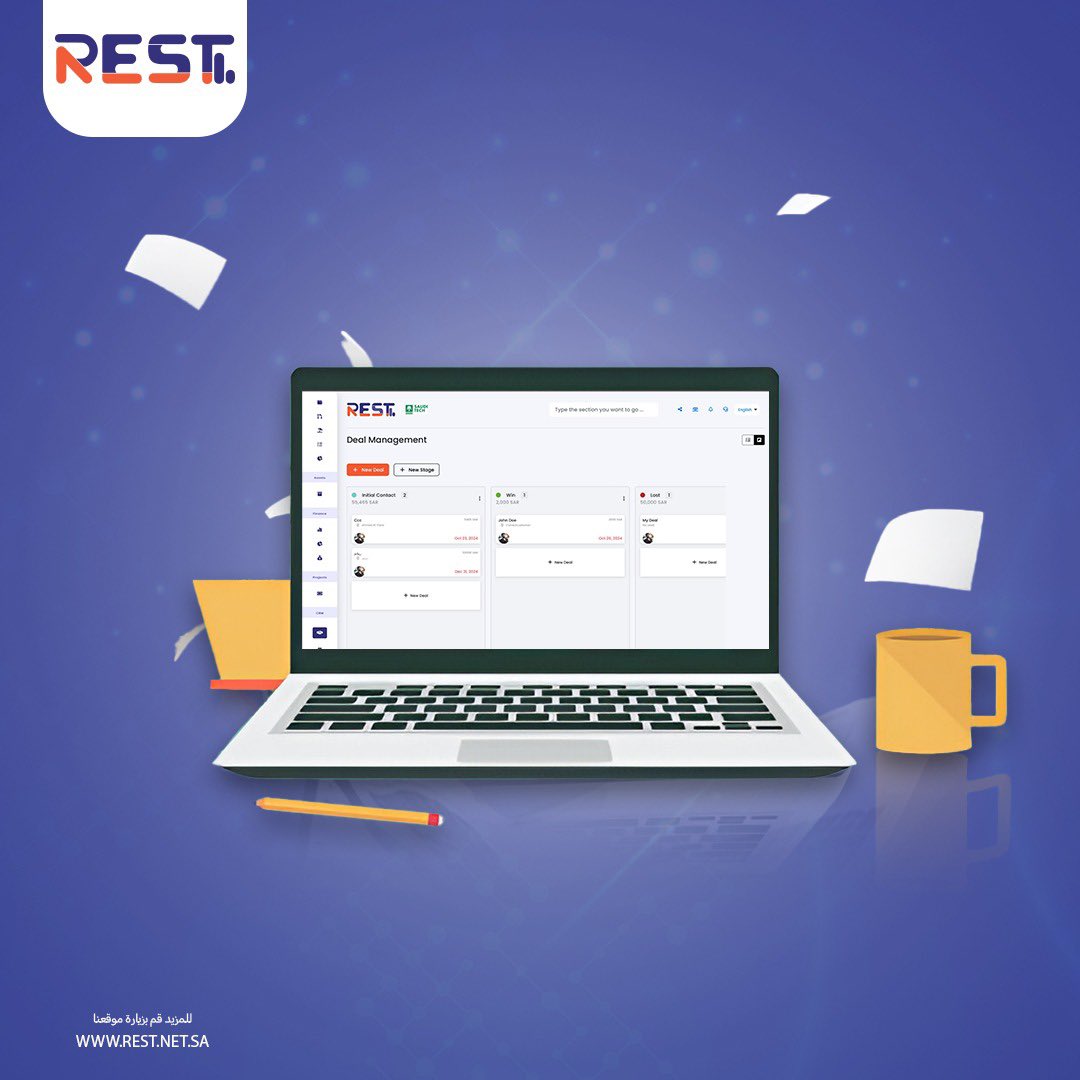 Rest_erp's tweet photo. نظام CRM في REST ERP يدير علاقات العملاء بكفاءة، حيث يوفر أدوات لتتبع التفاعلات، إدارة البيانات، وتحليل الأداء لتعزيز تجربة العميل وزيادة المبيعات. #ERP #Rest_ERP# https://t.co/EvrnBSLqQh