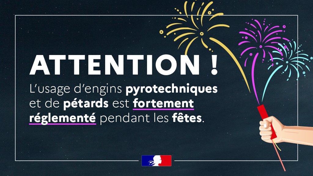 Pour des #festivités en toute #tranquillité du 31 décembre 2024 au 1er janvier 2025, SERONT INTERDITS :

❌️ la consommation d'alcool en réunion sur la voie publique.
❌️ la vente d'alcool à emporter.
❌️ l'usage d'artifices par les particuliers sur l'espace public.
❌️ le