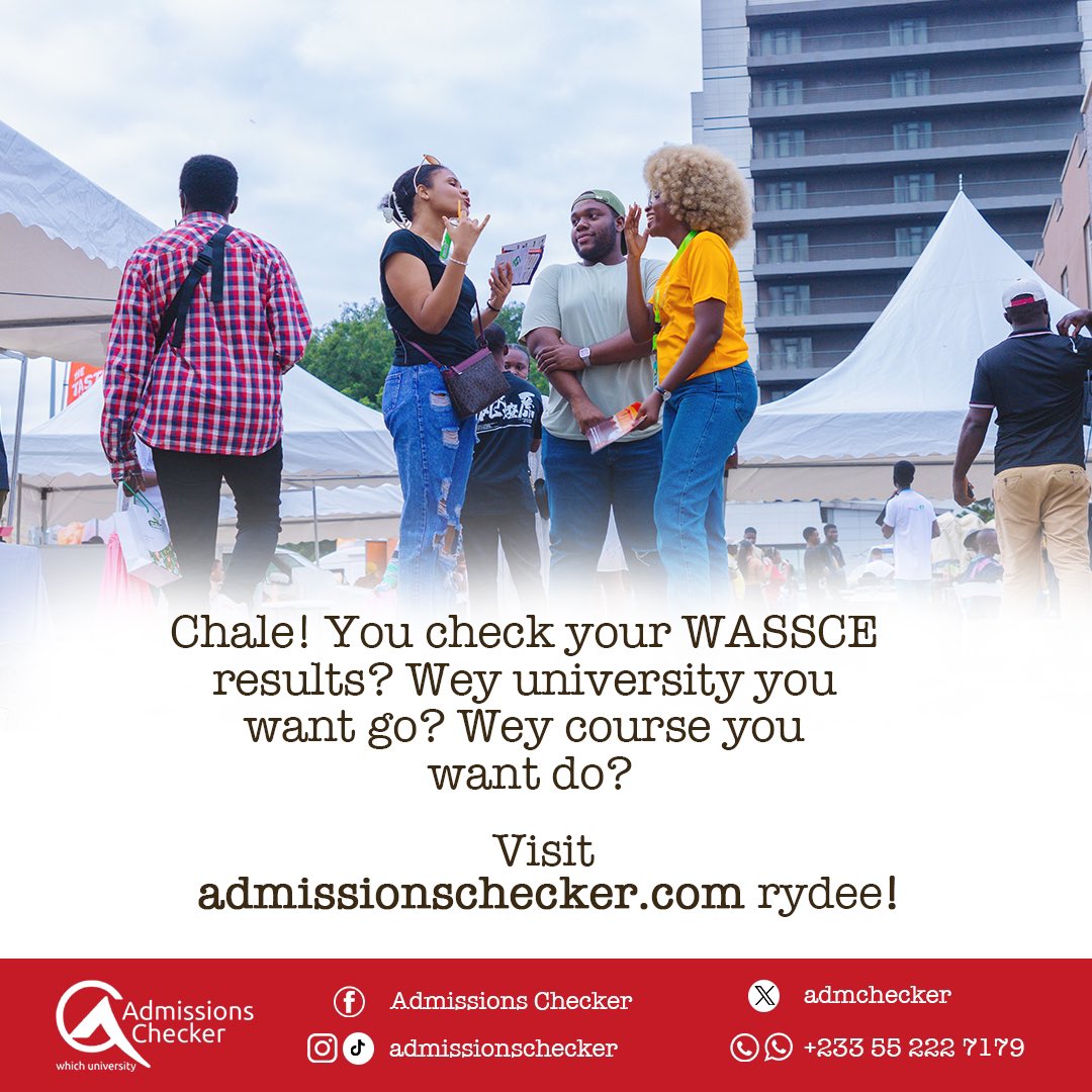 Admchecker's tweet photo. Chale! Visit https://t.co/deka2Io1jM rydee! There is a university for everyone🇬🇭🌍

#wassce #novdec #admissions #admissionschecker #universitiesinghana #universityadmissions #applications https://t.co/kSrvgzHrKX