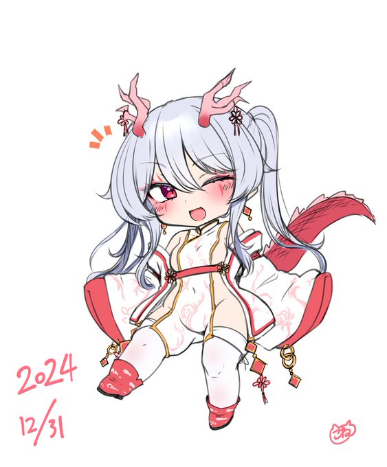 辰年の描き納めとさせていただきたくぅ 