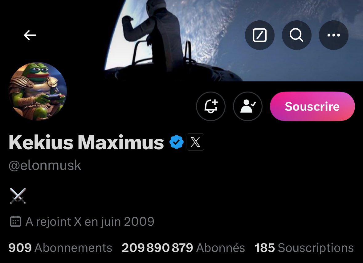 🐸 <a href="/elonmusk/">Elon Musk</a> qui se renomme “Kekius Maximus” et change sa pfp avec une photo de PEPE..

Bordel c’est quoi ce multiverse ?! 😭
