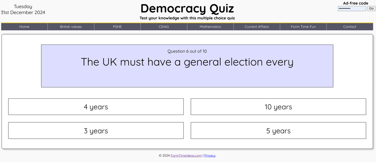 Test your knowledge with the Democracy multiple choice quiz.

formtimeideas.com/activities/dem…