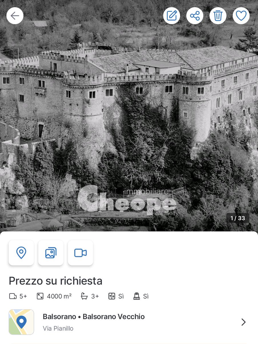 2 giorni prima delle elezioni #Sangiuliano è venuto a #Balsorano per "Iniziare il procedimento atto a verificare se ci sono le condizioni per l'acquisizione del bene." 
Oggi il castello è in vendita su immobiliare.it 
Bella la campagna elettorale in #abruzzo