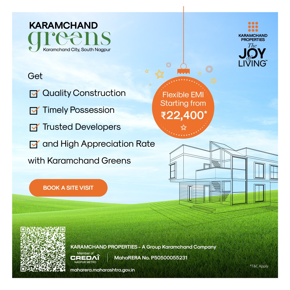 KaramchandProp's tweet image. Enjoy top-notch construction, timely possession, and trusted developers – all while benefiting from high appreciation rates! Plus, flexible EMIs starting at just ₹22,400* 

#KaramchandGreens #DreamPlot #LuxuryLiving #SmartInvestments #KaramchandProperties