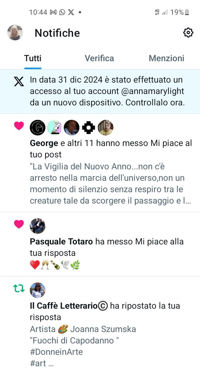 annamarylight's tweet image. Twitter ha una particolare simpatia nei miei confronti! Mi ha dato proprio ora,grazie all'algoritmo...intelligente i suoi auguri per un anno nuovo.. su vecchio stampo.
Vi auguro felici preparativi e anch'io prendo una pausa da #TwitterDown e #algoritmi ♥️🥂🍾