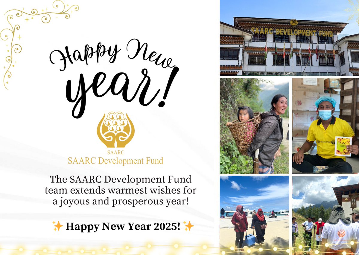 🌟 Happy New Year🌟As we reflect on 2024, we're grateful for your support in advancing well-being across our SAARC region. 💙Thank you for being part of our journey.  As we welcome 2025, the SDF team extends warmest wishes for a joyful, healthy, and prosperous New Year! #2025