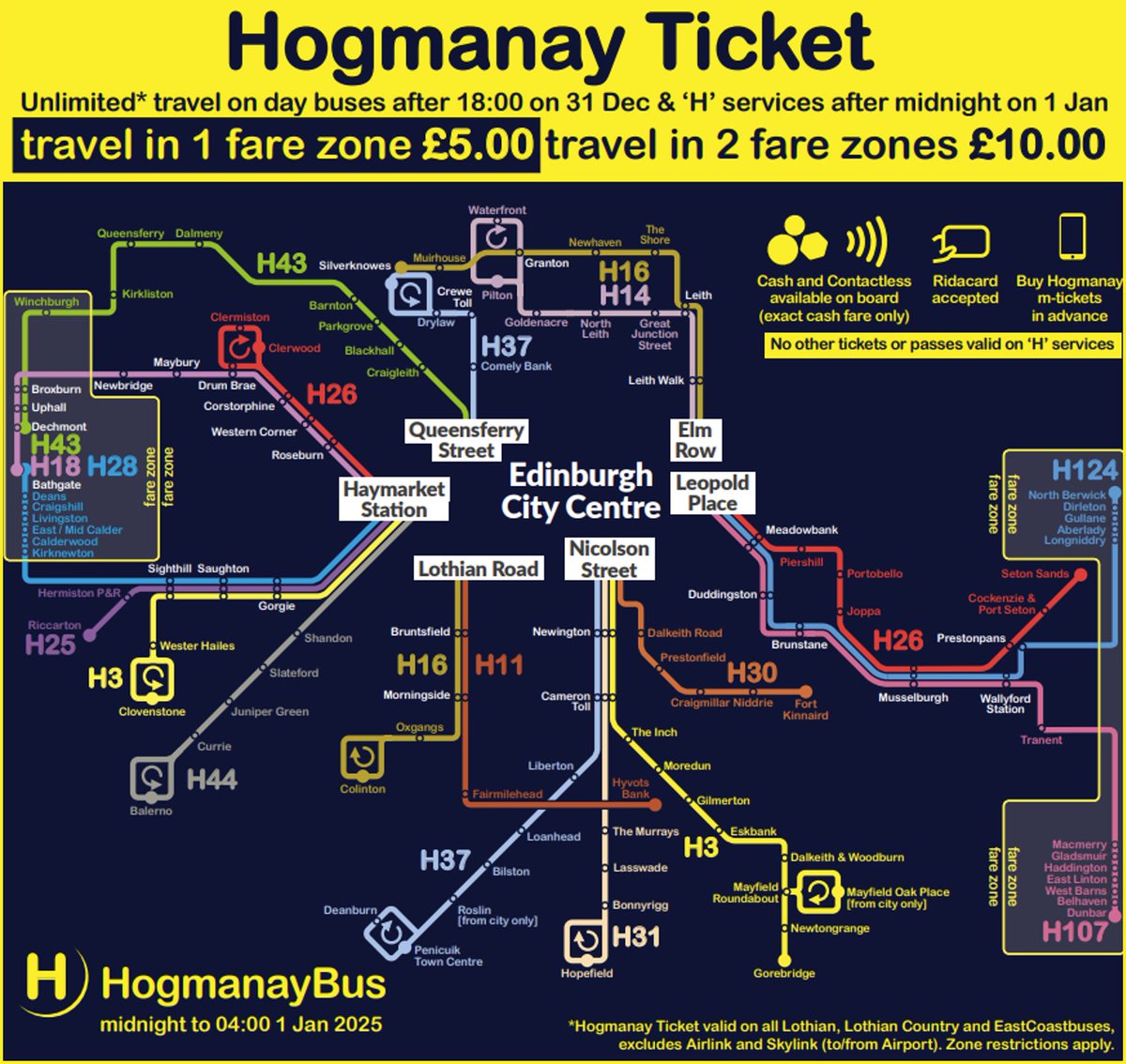 Despite the <a href="/edhogmanay/">Edinburgh's Hogmanay</a> Street Party being cancelled, there's still special Hogmanay buses operating after the bells for those out and about across the City! 🎆

HogmanayBus Timetables ⤵️
bit.ly/HogmanayBus25