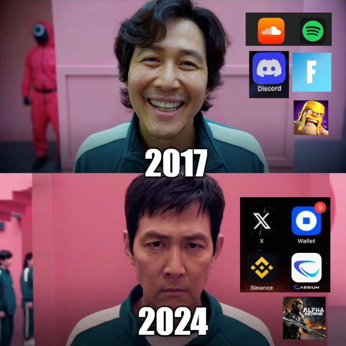 AlphaReturnGame's tweet image. 2017: Gaming was to unwind and enjoy good music
2024: Gaming now is to achieve glory and real rewards in Alpha Returns
Time flies, huh?
#PlayToEarn  #AlphaReturns #Gaming #cryptocurrency  #Bitcoin