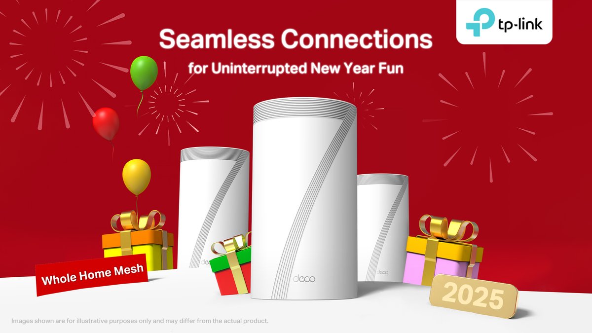 Cheers to 2025! Let TP-Link’s WiFi 7 ensure your home network is ready for all your digital aspirations in 2025. #TPLink #Deco #2025 #NewYear #WiFi7
