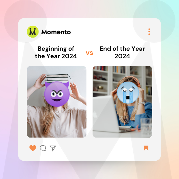 Join_Momento's tweet photo. Beginning of 2024: “This is my year!” 💫💪
End of 2024: “I survived!” 🫠🎉
A whole year in one blink. 

 #JoinMomento #2024InReview https://t.co/hVnepcp1ZL