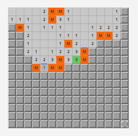 etiennejcb's tweet image. I made this minesweeper game variant where you move and can put walls. The idea is that placing walls gives information by counters change, but also limits your movement.
→ bleuje.com/js_sketches/mi…