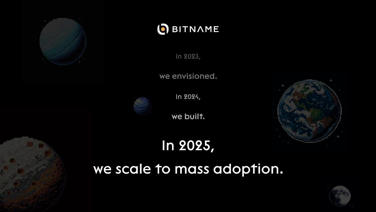 BitnameService's tweet image. 🚀Happy New Year!
Looking back on the past year, we see we’ve been on the right track. #Bitname is committed to delivering truly usable #Bitcoin #domain services, and 2025 will be just the beginning.

Claim your domains and enter the world of #Bitcoin.

#SRC101 #SRC20 $STAMP