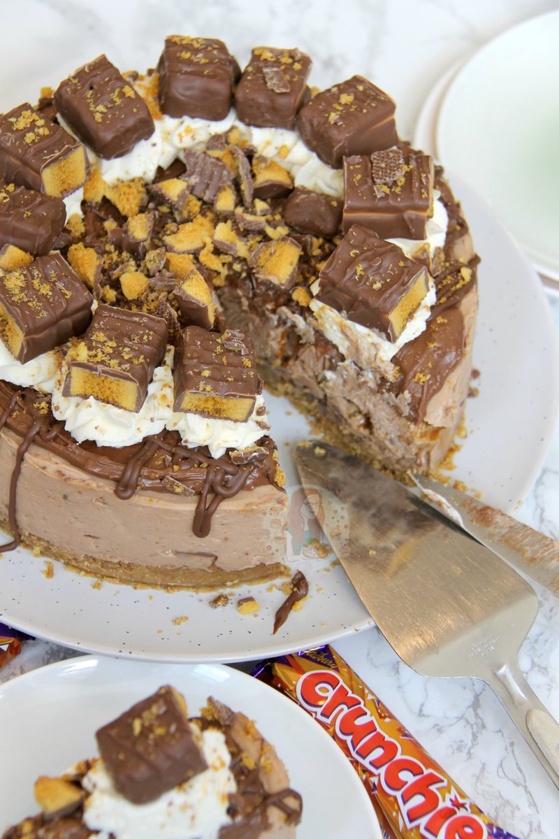 No-Bake Honeycomb Crunchie Cheesecake 😍😋 Recipe - janespatisserie.com/2015/10/09/no-…