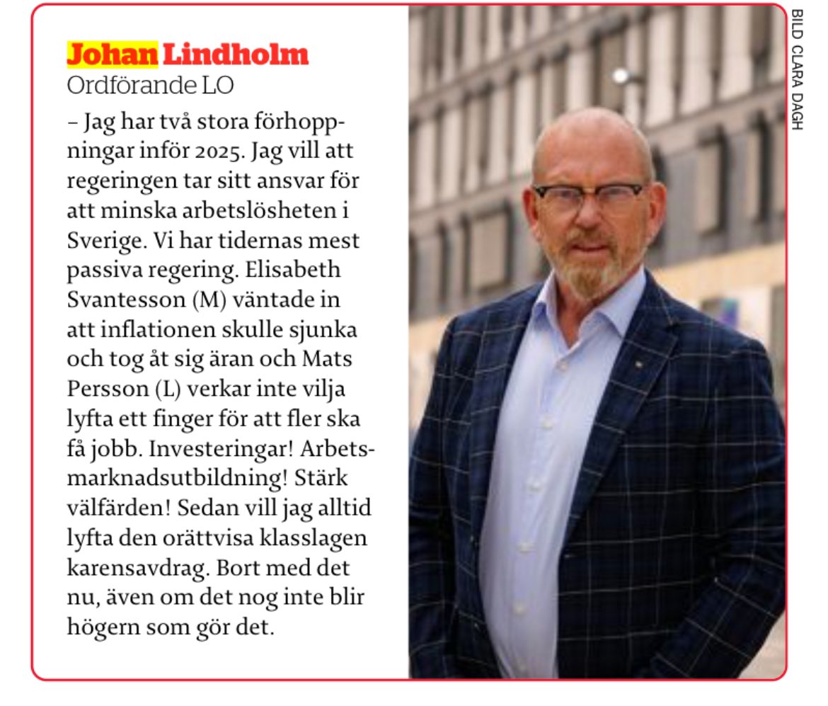 Johan Lindholm (@johanlosverige) on Twitter photo Önskar alla ett gott nytt år med dessa fromma förhoppningar om ett Sverige som fungerar. Investera, stärk arbetsmarknadspolitiken och välfärden. Avskaffa karensavdraget! <a href="/ETC_redaktionen/">Dagens ETC</a> Önskar alla ett gott nytt år med dessa fromma förhoppningar om ett Sverige som fungerar. Investera, stärk arbetsmarknadspolitiken och välfärden. Avskaffa karensavdraget! <a href="/ETC_redaktionen/">Dagens ETC</a>