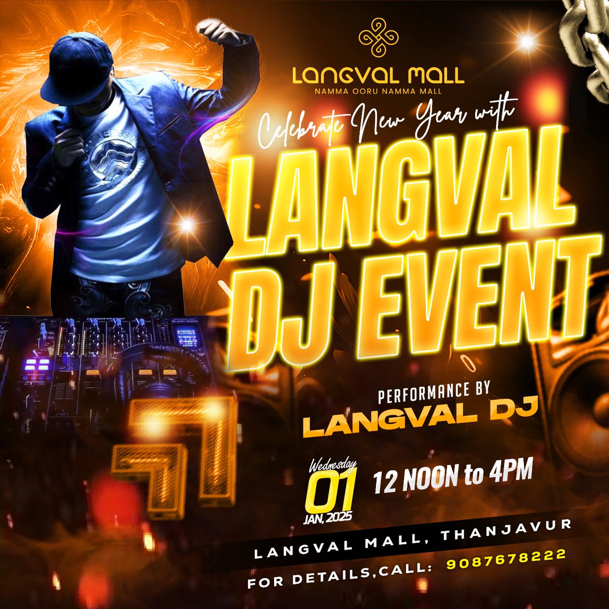 langvalmall's tweet image. #DJ Event 
New year special 
Welcome to all🎉
#Langval Mall
Namma Ooru Namma Mall 
Reach us at -
maps.app.goo.gl/WwTmztADy5FyZJ…