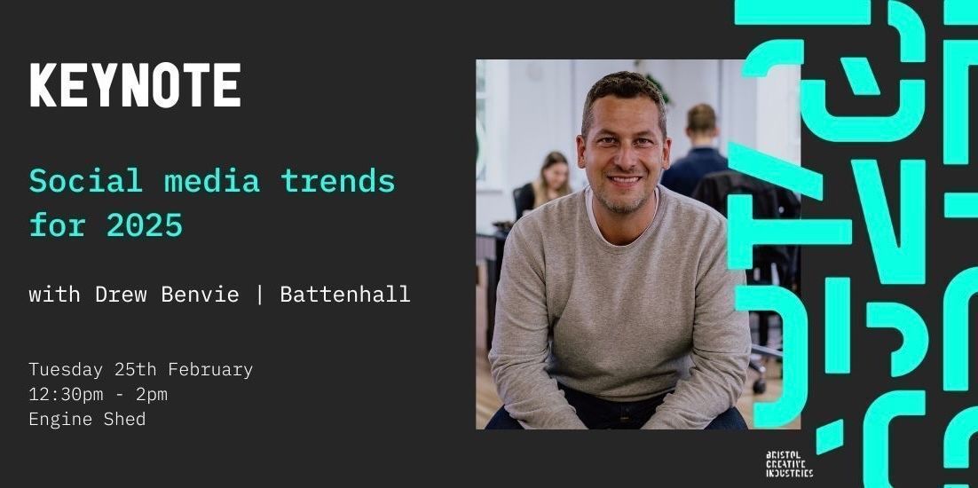 Bristol Creative Industries (@bristol_ci) on Twitter photo 🥂 #HappyNewYear Bristol Creative Industries members! 🥳
Today’s your last chance to get £25 +VAT early bird tickets for our exciting #Bristol keynote 🙌
Social media trends for 2025 with <a href="/drewb/">Drew Benvie</a> <a href="/battenhall/">Battenhall</a> at <a href="/EngineShed_BB/">Engine Shed</a> on 25 February.
👉 buff.ly/3O0uS1C 🥂 #HappyNewYear Bristol Creative Industries members! 🥳
Today’s your last chance to get £25 +VAT early bird tickets for our exciting #Bristol keynote 🙌
Social media trends for 2025 with <a href="/drewb/">Drew Benvie</a> <a href="/battenhall/">Battenhall</a> at <a href="/EngineShed_BB/">Engine Shed</a> on 25 February.
👉 buff.ly/3O0uS1C