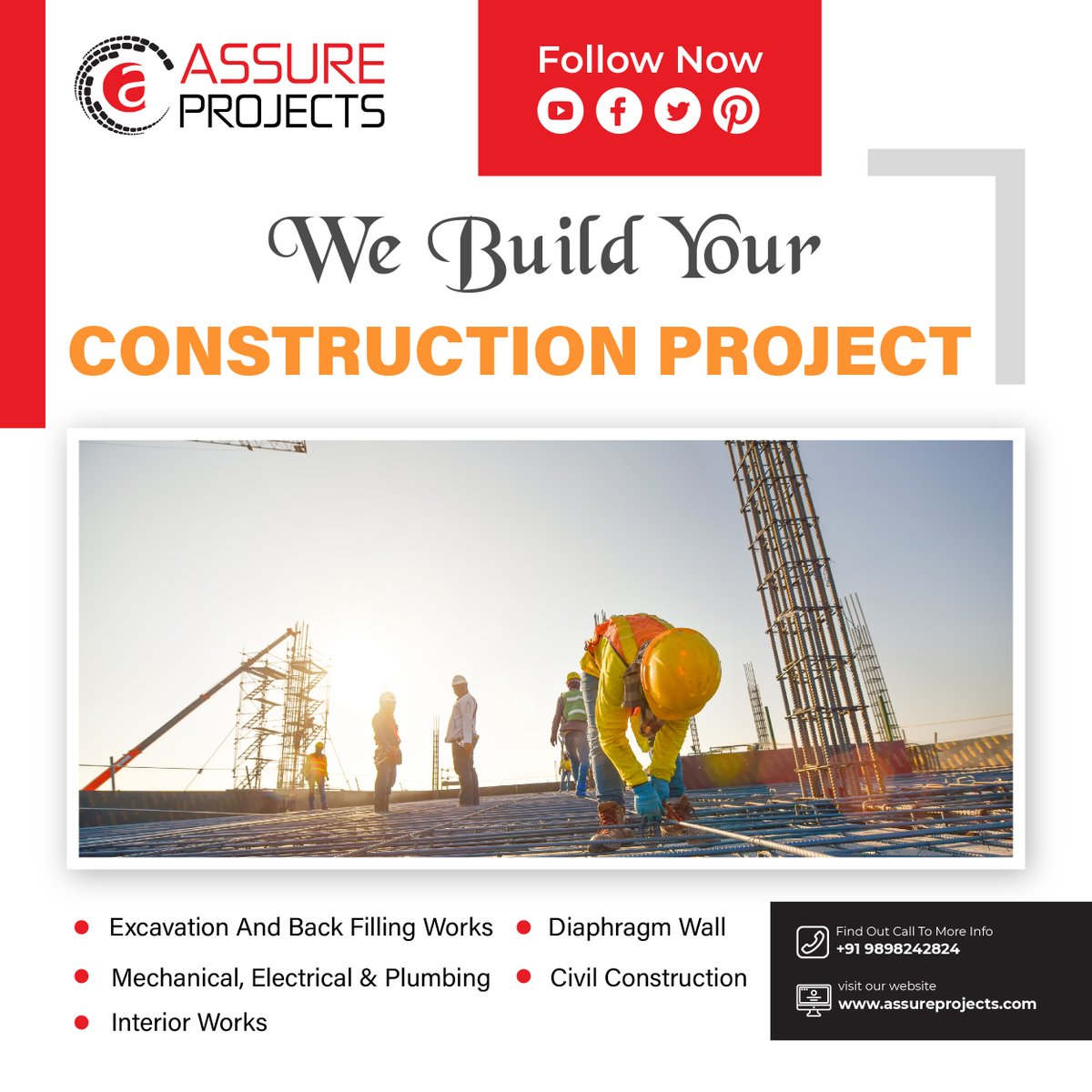 Assureprojects's tweet image. We Build Your Construction Projects
At @Assureprojects , we specialize in turning your construction dreams into reality. From residential to commercial projects, our team ensures quality, precision, and timely delivery.
Let us build the future you envision!
#Construction