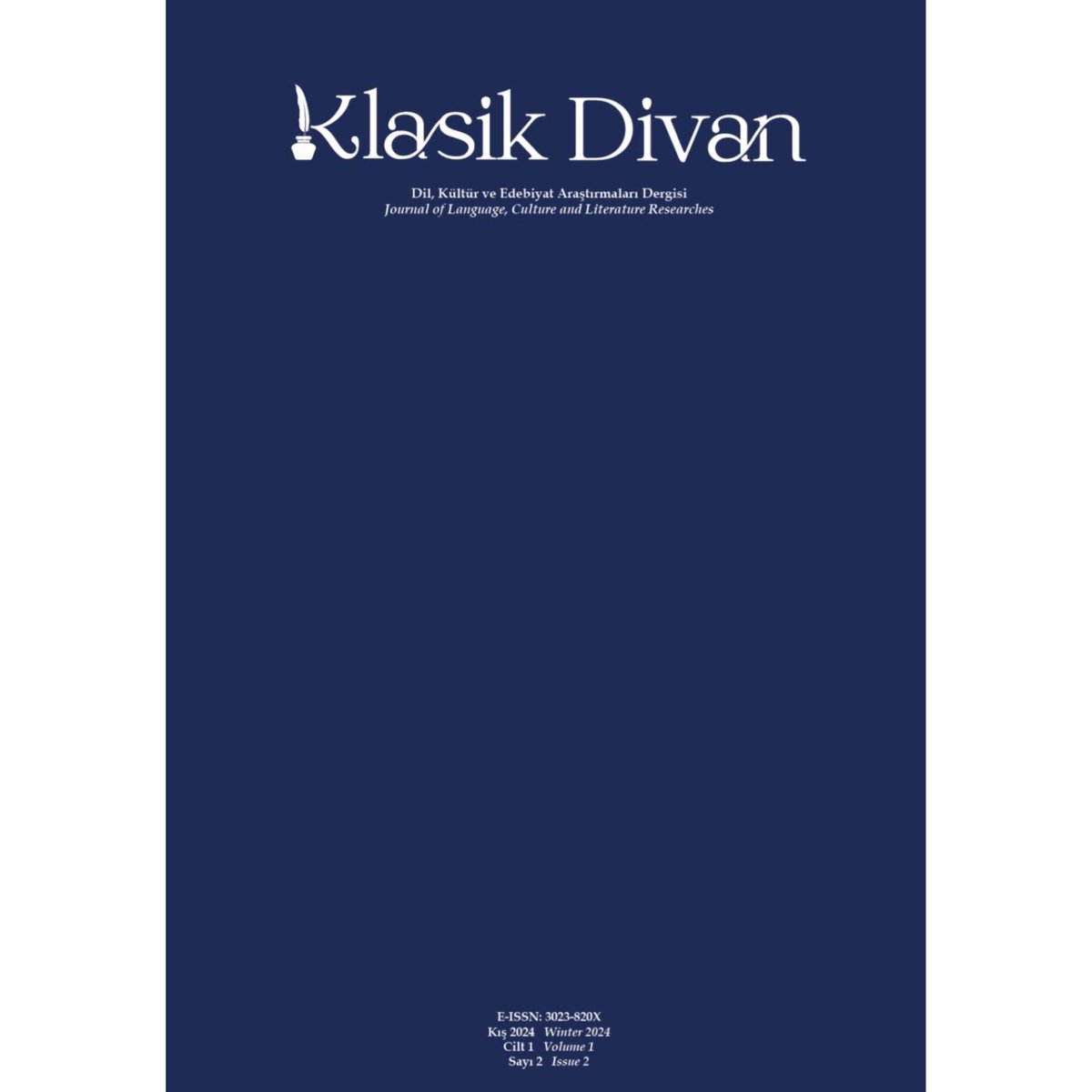 📚 Klasik Divan Dil, Kültür ve Edebiyat Araştırmaları Dergisi 2. Sayı yayımlandı.
Bu sayıda; altı araştırma makalesi ve iki kitap tanıtım yazısı olmak üzere toplam sekiz yazı yer almaktadır. 2. Sayıya yazıları ve hakemlikleriyle destek veren tüm araştırmacılara teşekkür ederiz. +